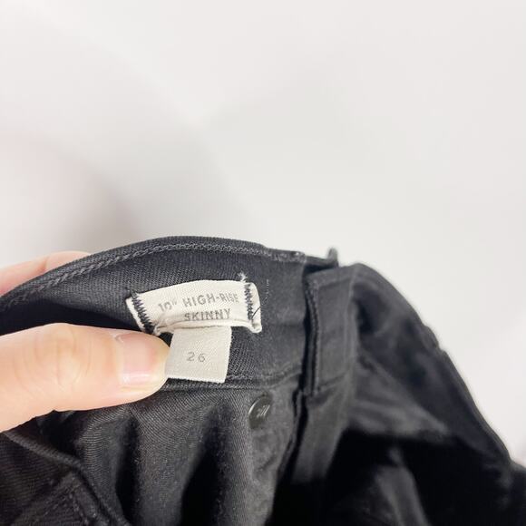 Madewell Womens 26 Black 10" High-Rise Skinny Jeans in Carbondale Wash Cotton - Picture 8 of 13